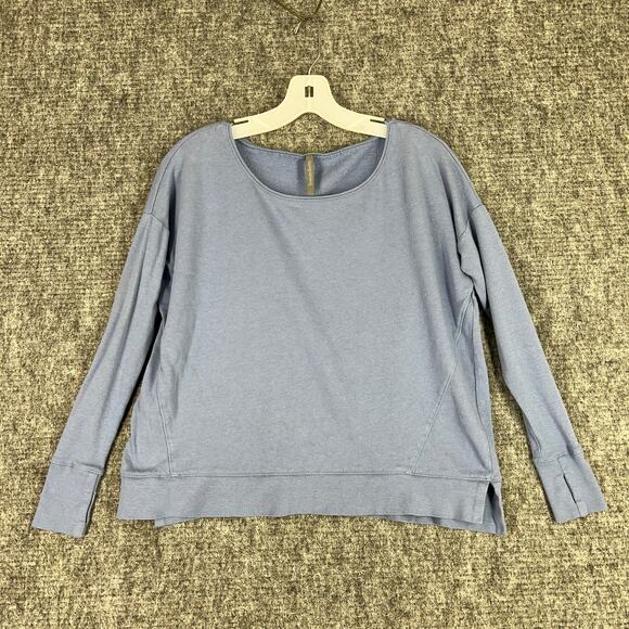 Sweaty Betty Sweatshirt Womens XS Blue Relaxed‎ Thumbhole Slit Yoga Gym Studio - Picture 1 of 7